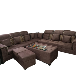 7 Seater Sofa Set With Brown Colour Finish