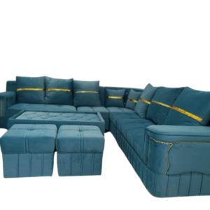 7 Seater Sofa Set With Blue Colour Finish